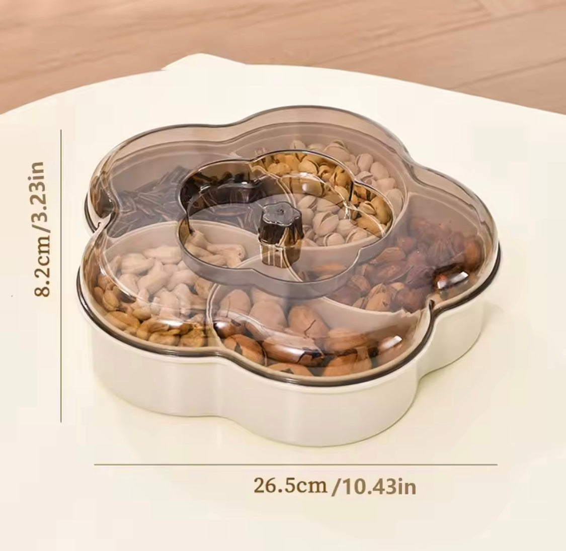 Five Compartments Divided Serving Tray With Lid, Dust Proof Dried Fruit Snack Storage Bowl, Large Capacity Modern Divided Serving Platter Box Five Compartments Divided Serving Tray With Lid, Dust Proof Dried Fruit Snack Storage Bowl, Large Capacity Modern Divided Serving Platter Box